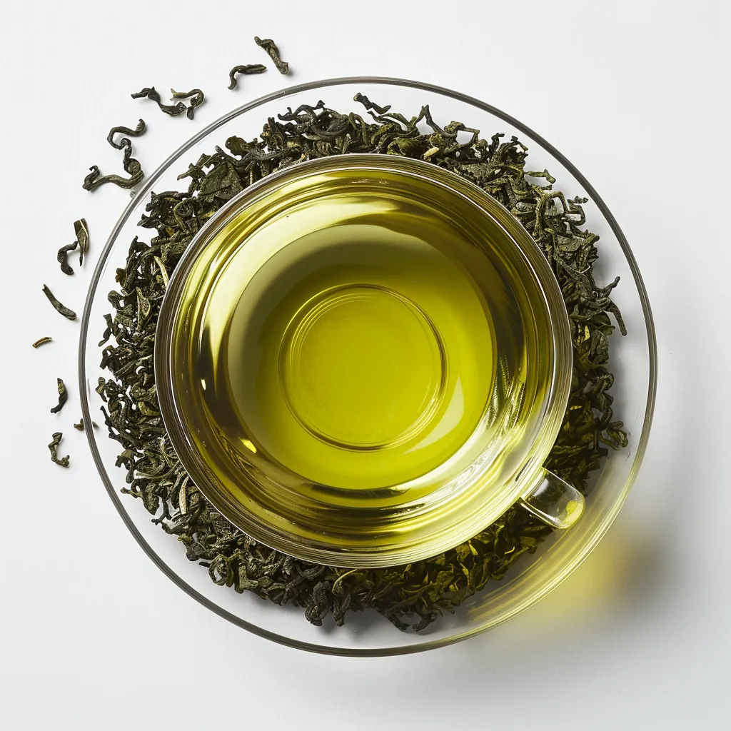 a glass cup filled with green tea