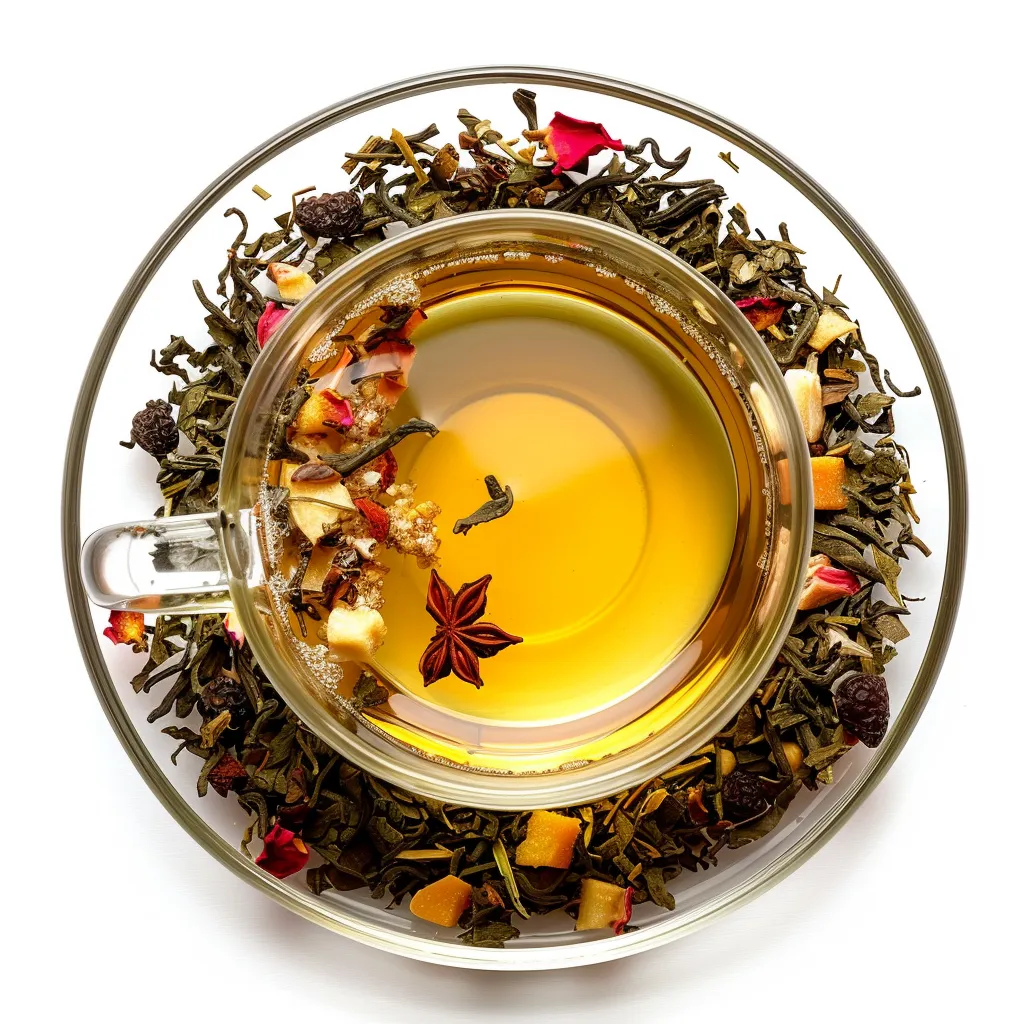 a glass cup filled with summer fruit tea