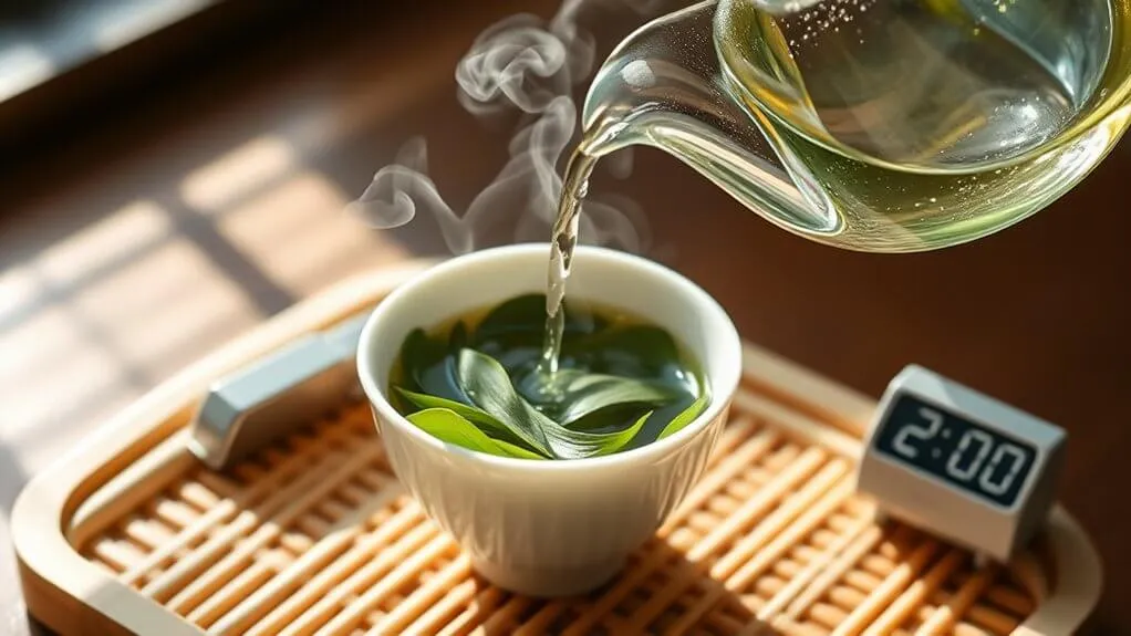 begin brewing green tea