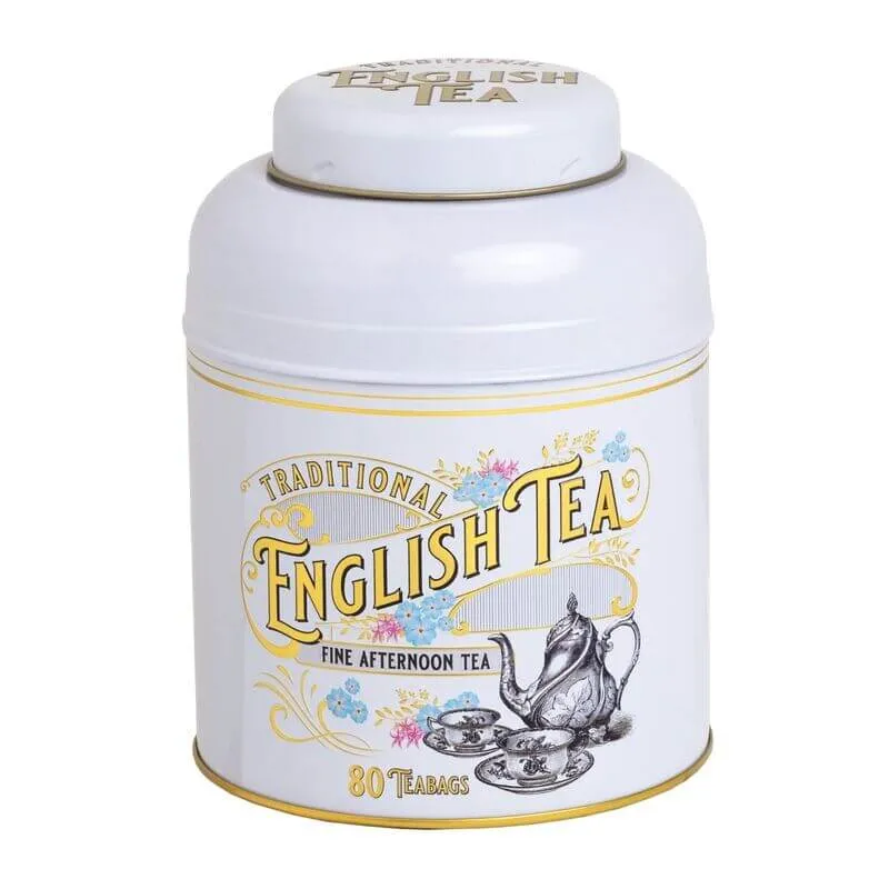 The Vintage Victorian tin, labeled 